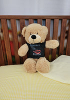 16-Inch Embroidered Eye Teddy Bear with T-Shirt - Your Big, Cuddly Friend