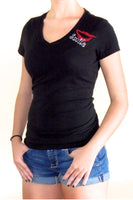 Introducing the Flirty Smile V-Neck Bling T-Shirt: Sparkle with Style and Radiate Confidence!
