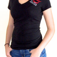 Introducing the Flirty Smile V-Neck Bling T-Shirt: Sparkle with Style and Radiate Confidence!