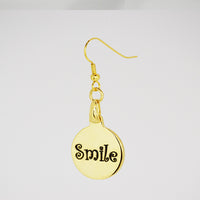 Smile Charm earring in gold back detail