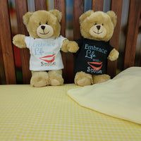 10-Inch Embroidery Eye Teddy Bear with T-Shirt - Your Cuddly Companion