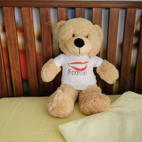 16-Inch Embroidered Eye Teddy Bear with T-Shirt - Your Big, Cuddly Friend
