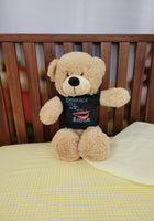 16-Inch Embroidered Eye Teddy Bear with T-Shirt - Your Big, Cuddly Friend
