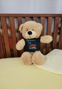 16-Inch Embroidered Eye Teddy Bear with T-Shirt - Your Big, Cuddly Friend