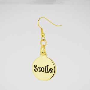 Smile Charm earring in gold back detail