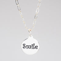 Smile Charm necklace in PermaSilver back detail