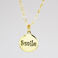 Smile Charm necklace in PermaGold back detail