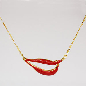 Sylvia Bennett signature lips pendant with PermaGold Chain